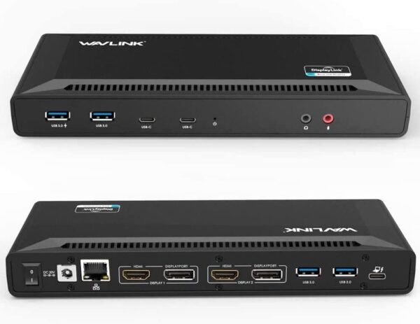 WAVLINK USB C Dual 4K DP/HDMI Laptop Docking Station with 60W Power Delivery