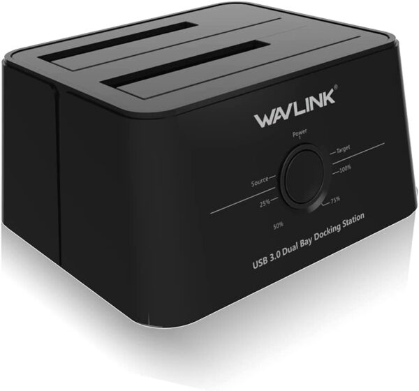 WAVLINK USB 3.0 to SATA I/II/III Dual-Bay External Hard Drive Docking Station for 2.5/3.5 Inch HDD/SSD