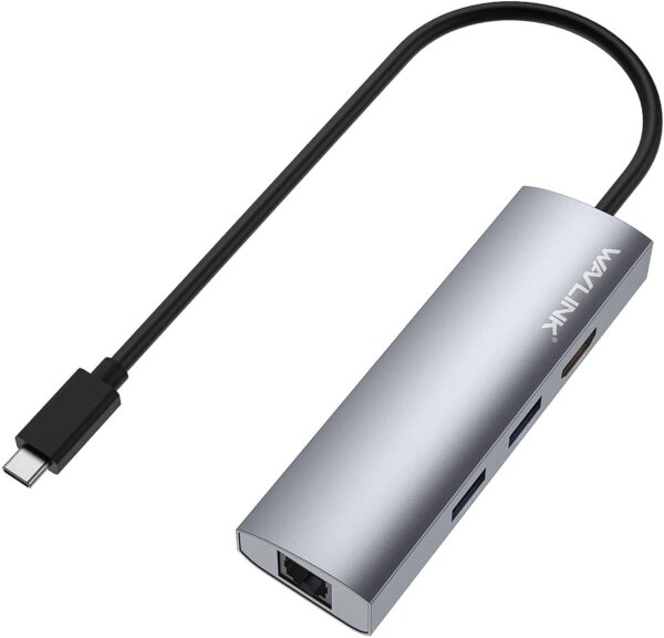 WAVLINK USB C Hub HDMI Mini Dock with 4K HDMI Output, Gigabit Ethernet, 2 USB 3.0 Ports, 4-in-1 Portable Aluminum Slim Splitter